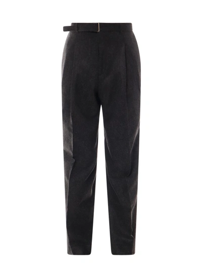 Etudes Studio Wool Blend Trouser With Removable Belt At Waist In Black