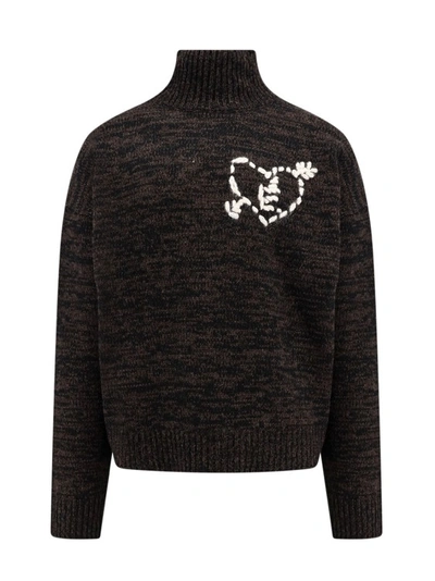 Etudes Studio Merino Wool Sweater With Embroidery In Black