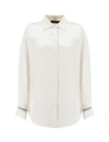 Fabiana Filippi Long-sleeve Satin Shirt In White