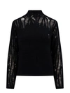 CHLOÉ WOOL AND SILK SWEATER WITH MESH EFFECT