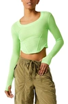 Fp Movement Mind Over Matter Long Sleeve Layer Top In Lime Zest