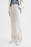 Reiss Jemma Drawstring-waistband Stretch-woven Jogging Bottoms In Ivory