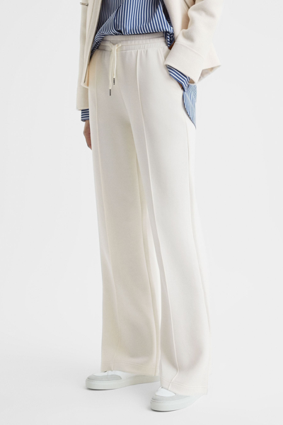 Reiss Jemma Drawstring-waistband Stretch-woven Jogging Bottoms In Ivory