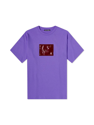 Acne Studios Exford Inflate Logo T-shirt In Purple
