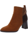 Lifestride Foxy Womens Faux Suede Almond Toe Ankle Boots In Brown