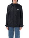 Golden Goose Deluxe Brand Star Printed Hooded Windbreaker In Black/white