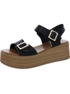 Steve Madden Marka Womens Buckle Ankle Strap Platform Sandals In Black