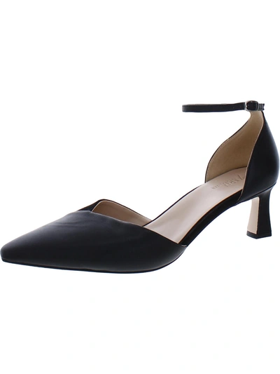 Naturalizer Danica Womens Leather Almond Toe Pumps In Black Faux Leather