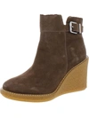FRANCO SARTO ULAYNA WOMENS SUEDE FAUX FUR WEDGE BOOTS