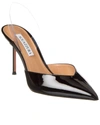 AQUAZZURA V PLEXI 85 VINYL & PATENT SLINGBACK PUMP