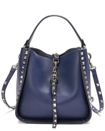 Tiffany & Fred Paris Full-grain Leather Hobo Shoulder Bag In Blue