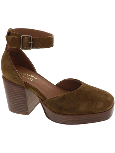Seychelles Gleaming Womens Ankle Strap Leather Platform Heels In Green