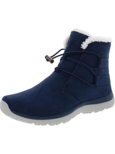 Ryka Evie Womens Faux Fur Round Toe Mid-calf Boots In Blue