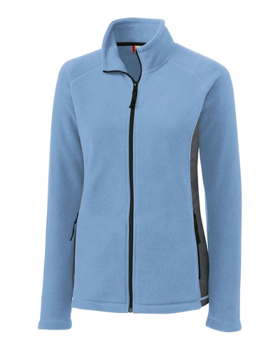 Clique Ladies' Summit Microfleece Hybrid Full Zip Jacket In Blue