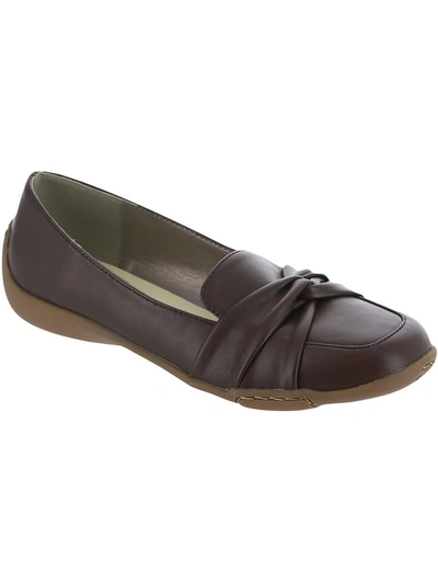 Array Daisy Womens Faux Leather Slip-on Loafers In Brown