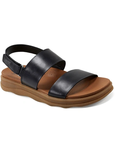 Earth Leah Womens Casual Leather Strappy Sandals In Black