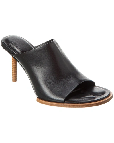 Jacquemus Stiletto Heel Leather Open Toe Mules In Black