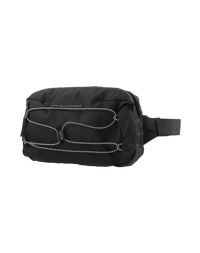 Piquadro Man Bum Bag Steel Grey Size - Textile Fibers In Black