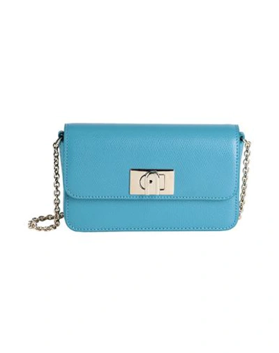 Furla 1927 Mini Crossbody Woman Cross-body Bag Pastel Blue Size - Soft Leather