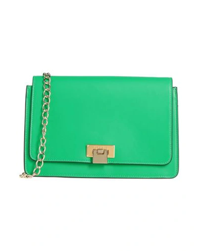 Visone Woman Cross-body Bag Green Size - Calfskin