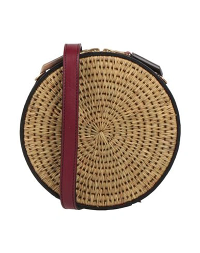Khokho Woman Cross-body Bag Burgundy Size - Natural Fibers, Bovine Leather In Red