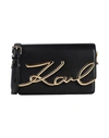 KARL LAGERFELD KARL LAGERFELD K/SIGNATURE MD SHOULDERBAG WOMAN CROSS-BODY BAG BLACK SIZE - BOVINE LEATHER