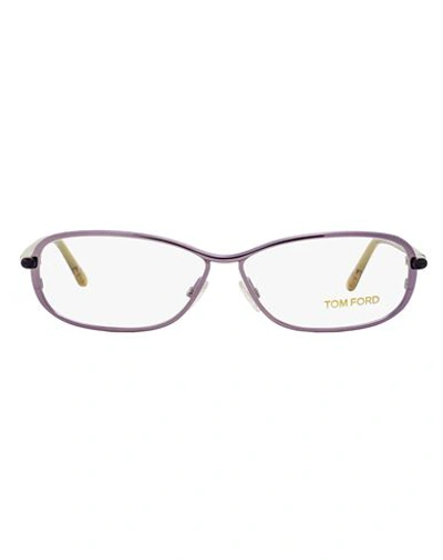 Tom Ford Oval Tf5161 Eyeglasses Woman Eyeglass Frame Purple Size 56 Metal, Acetate