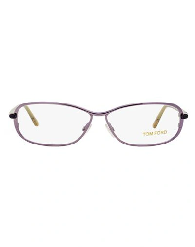 Tom Ford Oval Tf5161 Eyeglasses Woman Eyeglass Frame Purple Size 56 Metal, Acetate In Purple