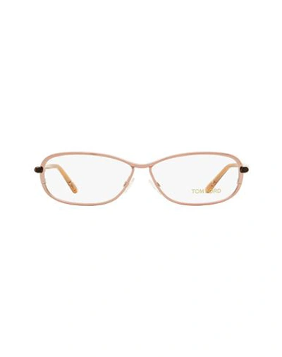 Tom Ford Oval Tf5161 Eyeglasses Woman Eyeglass Frame Pink Size 56 Metal, Acetate In Pink