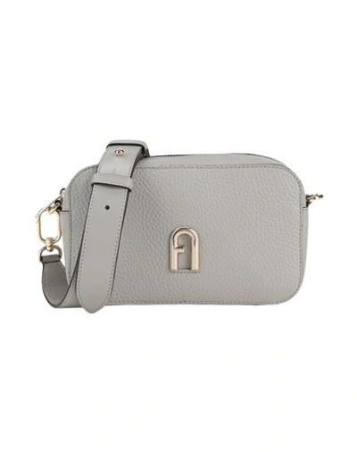 Furla Primula Mini Crossbody Woman Cross-body Bag Grey Size - Calfskin In Grey