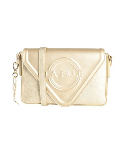 La Fille Des Fleurs Woman Cross-body Bag Gold Size - Textile Fibers