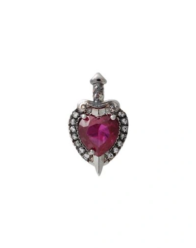 Dsquared2 Woman Brooch Garnet Size - Metal In Pink