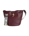 Lauren Ralph Lauren Andie Medium Leather Drawstring Bag In Burgundy