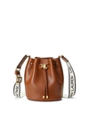 Ralph Lauren Lauren  Leather Medium Andie Drawstring Bag Woman Cross-body Bag Tan Size - Bovine Leath In Brown