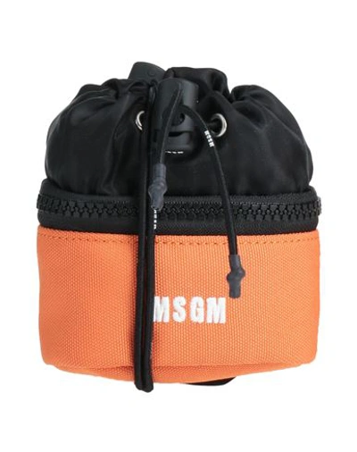 Msgm Man Cross-body Bag Orange Size - Polyester, Polyamide