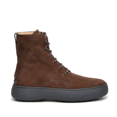 Tod's Suede Ankle Boots In Braun
