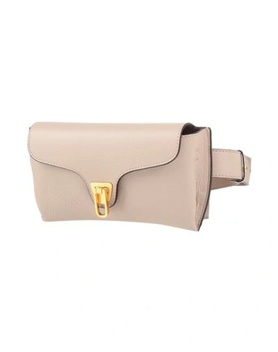 Coccinelle Woman Bum Bag Beige Size - Soft Leather In Beige