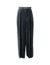 Fabiana Filippi Viscose Velvet Loose Trousers In Black