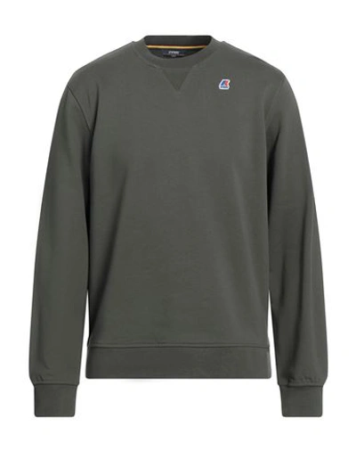 K-way Man Sweatshirt Military Green Size L Cotton, Polyester