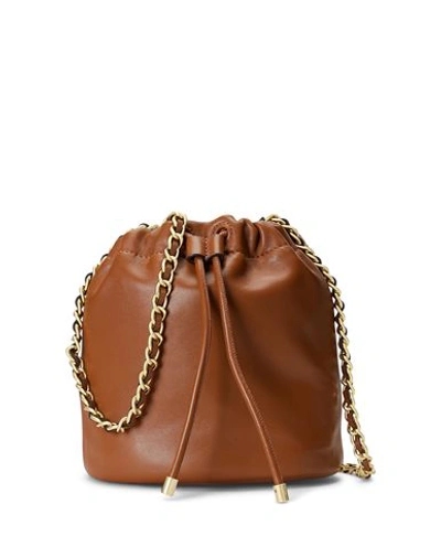 Lauren Ralph Lauren Leather Medium Andie Drawstring Bag Woman Cross-body Bag Tan Size - Bovine Leath In Brown