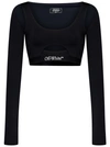 Off-white Logo-band Cropped Top In Black