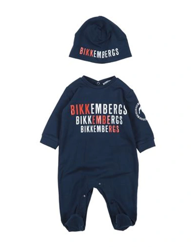 Bikkembergs Newborn Boy Baby Accessories Set Midnight Blue Size 1 Cotton, Elastane In Navy Blue
