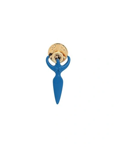 Chloé Woman Brooch Blue Size - Brass, Enamel