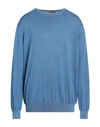Rossopuro Man Sweater Slate Blue Size 8 Cotton