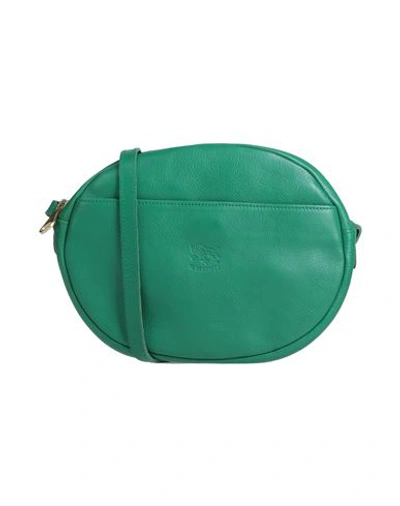 Il Bisonte Woman Cross-body Bag Emerald Green Size - Soft Leather In Green
