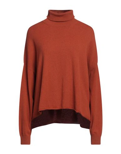 Semicouture Woman Turtleneck Rust Size Xs Cashmere, Polyamide In Red