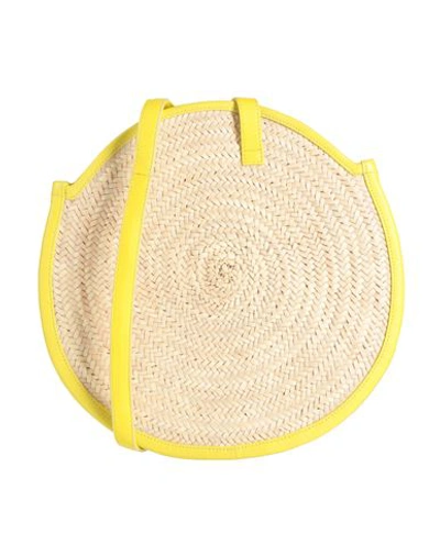 Parme Marin Woman Cross-body Bag Lime Green Size - Soft Leather, Natural Raffia