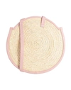 Parme Marin Woman Cross-body Bag Pink Size - Soft Leather, Natural Raffia