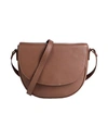 PIECES PIECES WOMAN CROSS-BODY BAG BROWN SIZE - BOVINE LEATHER