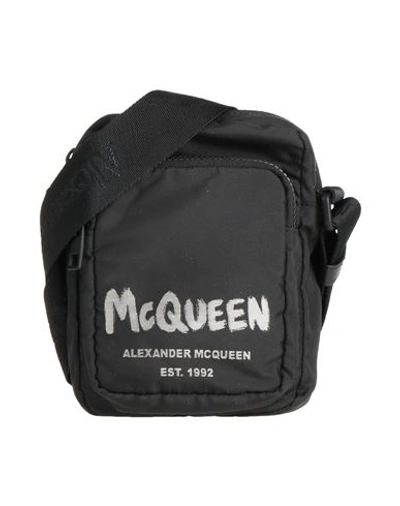 Alexander Mcqueen Man Cross-body Bag Black Size - Textile Fibers